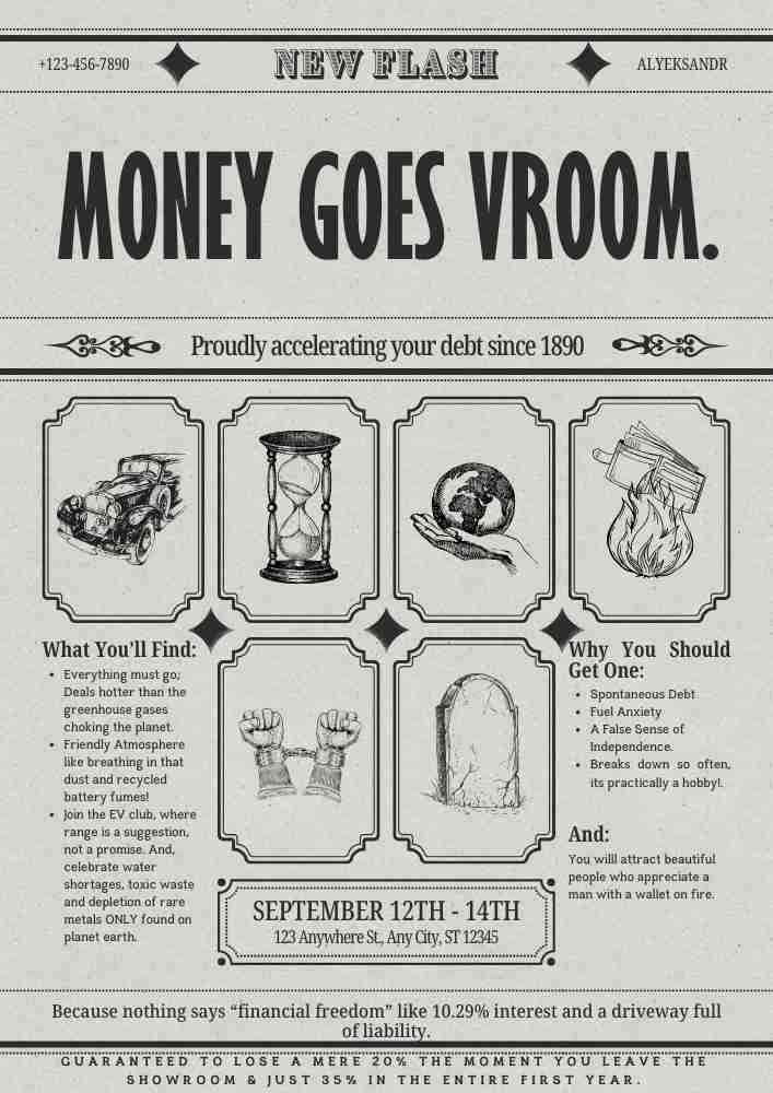 A parody flyer mocking private transportation