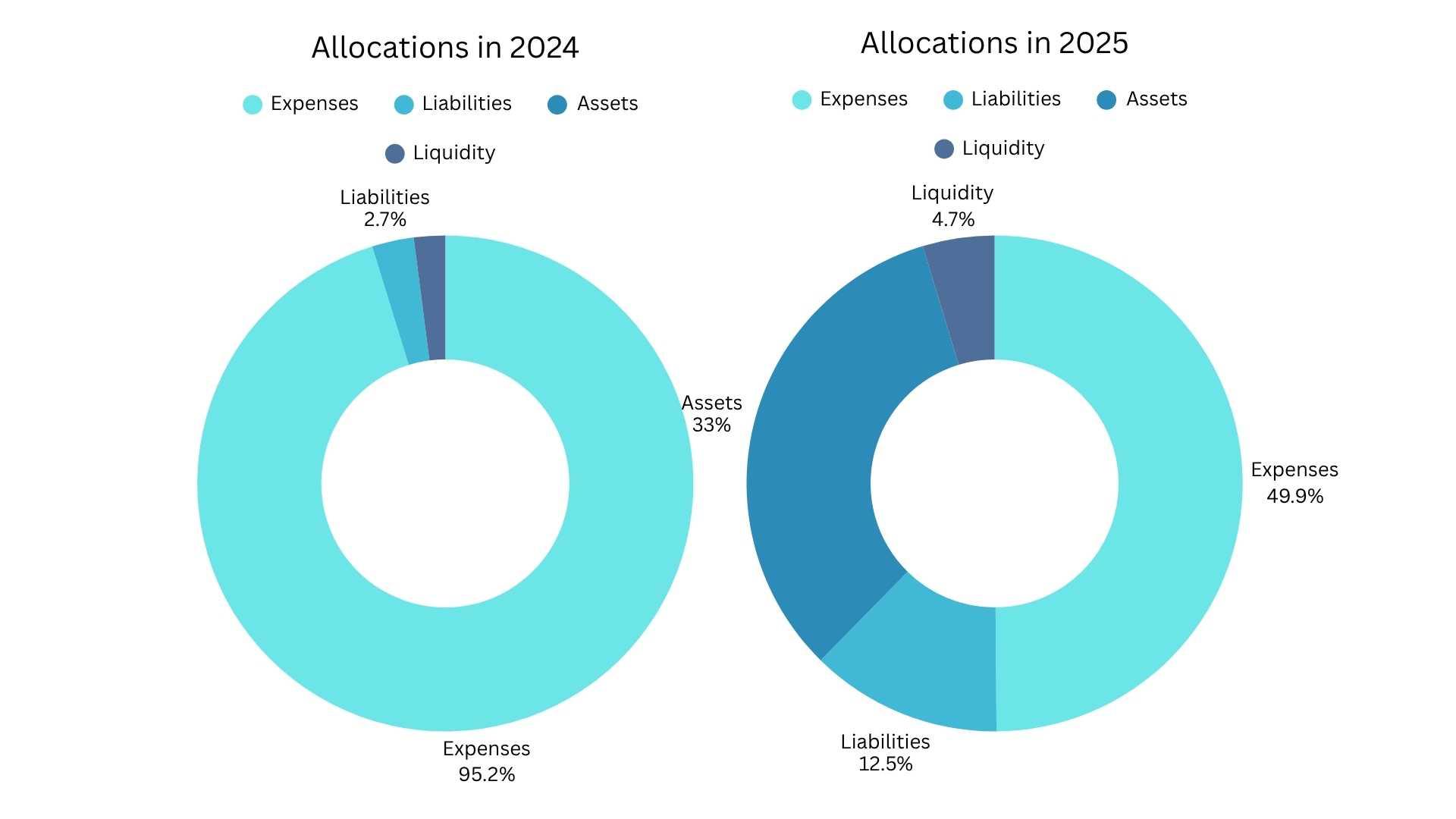 Chart that shows allocation of 2025 funds compared to 2024.
